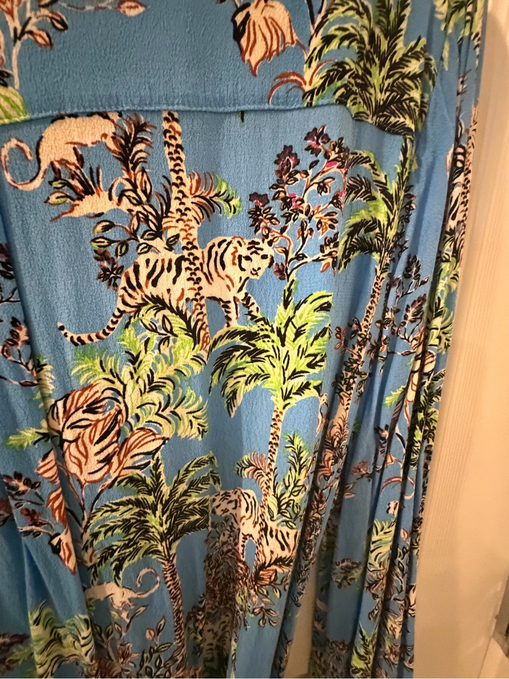 Lilly Pulitzer Blue Tropical Print Long-Sleeve  Dress - Picture 6 of 11
